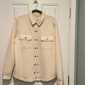 croft & barrow Cream Quilted Utility Shirt-Jacket